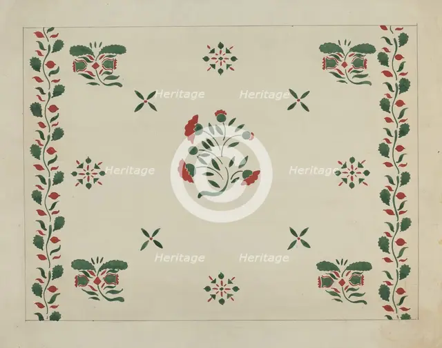 Wall Stencil (From an Inn), c. 1936. Creator: Ray Holden.