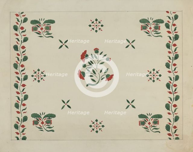 Wall Stencil (From an Inn), c. 1936. Creator: Ray Holden.