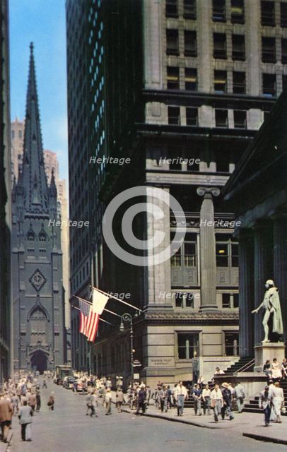 Wall Street, centre of the financial district, New York City, New York, USA, 1956. Artist: Unknown