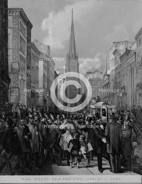 Wall Street, Half Past Two, October 13, 1857, 1857. Creators: James H. Cafferty, Charles G. Rosenberg.
