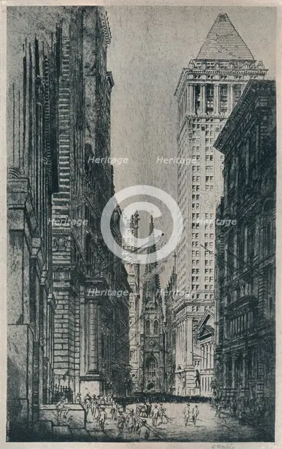 'Wall Street, New York', c1913. Artist: William Monk.