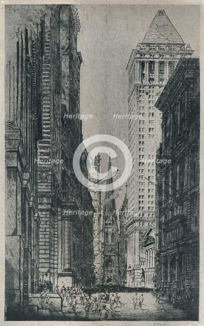 'Wall Street, New York', c1913. Artist: William Monk.
