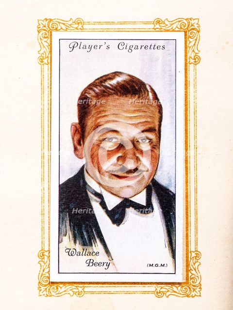 Wallace Beery Collectables Picture of movie stars that came with the Players cigarette packet, 1934. Creator: Unknown.