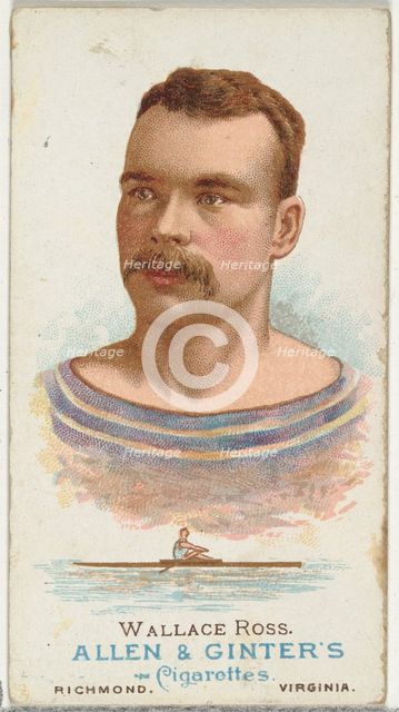 Wallace Ross, Oarsman, from World's Champions, Series 1 (N28) for Allen & Ginter Cigarette..., 1887. Creator: Allen & Ginter.