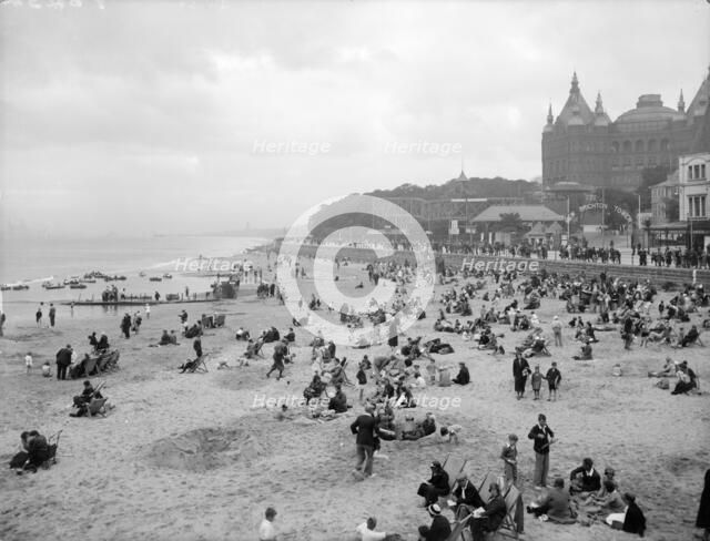 Wallesey beach at New Brighton, Wirral, Merseyside, 1933. Artist: Unknown