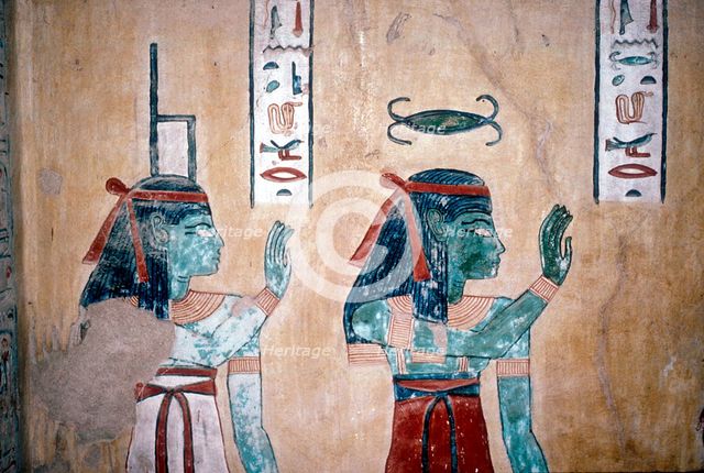 Wallpainting of the goddesses Isis & Neith, Valley of the Queens, Luxor, Egypt, c12th century BC. Artist: Unknown