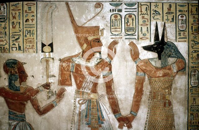 Wallpainting from a tomb of son of Rameses III, Valley of the Queens, Luxor, Egypt, c12th centuryBC Artist: Unknown