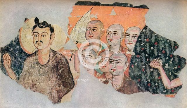'Wallpainting recovered from a ruined shrine at Miran', c300. Artist: Unknown.