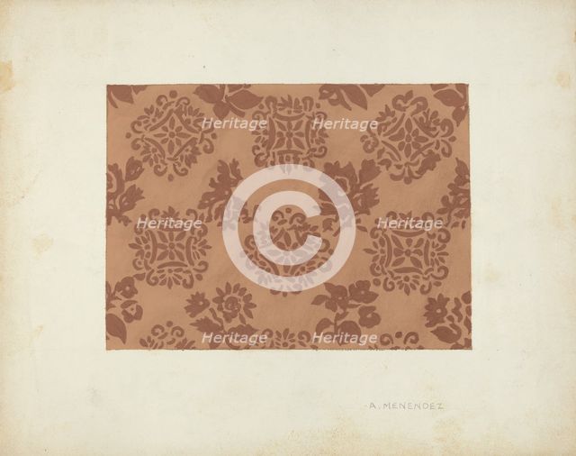 Wallpaper, 1935/1942. Creator: A. Menendez.