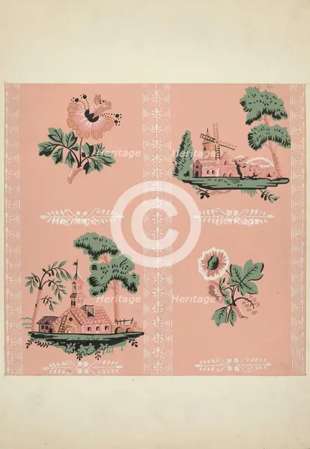 Wallpaper, 1935/1942. Creator: Sidney Liswood.
