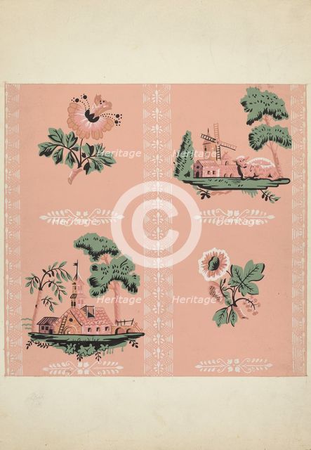Wallpaper, 1935/1942. Creator: Sidney Liswood.