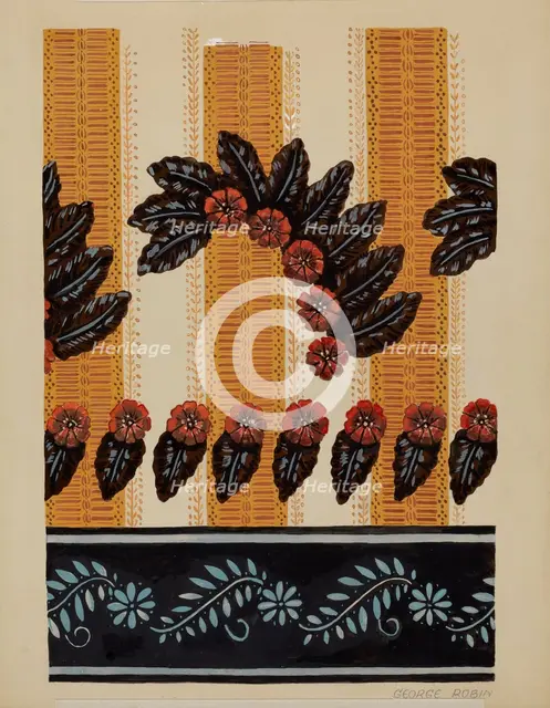 Wallpaper Border, 1935/1942. Creator: George Robin.