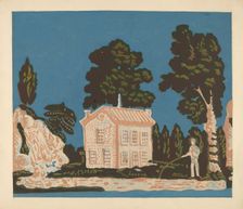 Wallpaper for Bandbox Covering, c. 1937. Creator: Albert J. Levone