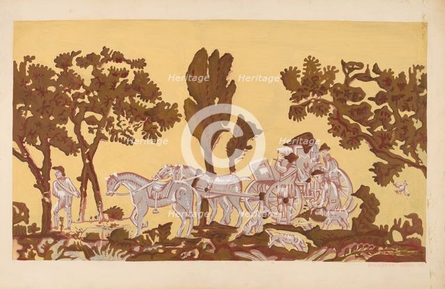 Wallpaper from Bandbox, 1936. Creator: Charlotte Angus.