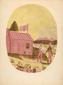 Wallpaper from Bandbox, c. 1937. Creator: Charlotte Angus