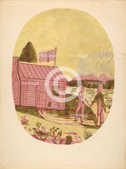 Wallpaper from Bandbox, c. 1937. Creator: Charlotte Angus.