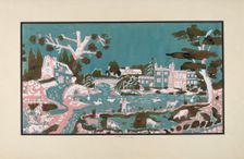 Wallpaper from Bandbox Covering, 1936. Creator: Harold Merriam