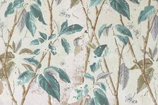 Wallpaper in the garden house, Mount Edgcumbe Country Park, Cornwall, 2019. Creator: Steven Baker