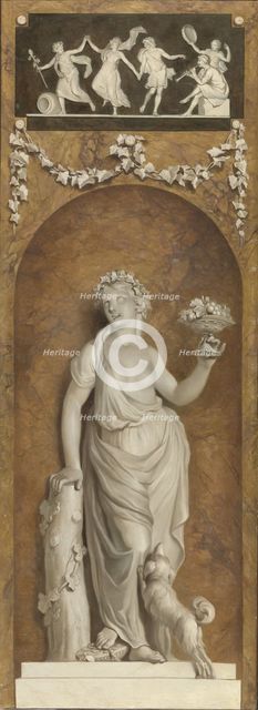 Wallpaper painting with bacchante, 1786.  Creator: Juriaan Andriessen.