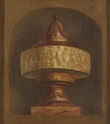 Wallpaper painting with decorative vase, c.1776. Creator: Juriaan Andriessen