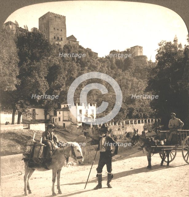 'Walls and Towers of the Alhambra, Granada, Spain', 1896.  Creator: Works and Sun Sculpture Studios.
