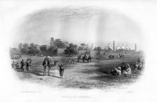 Walls of Lahore 19th century.Artist: EL Roberts