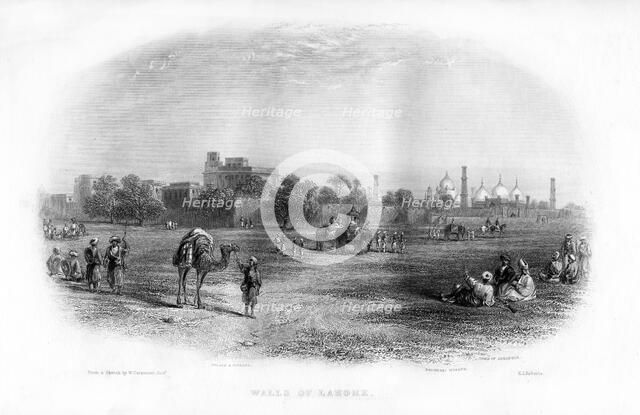 'Walls of Lahore', 19th century.Artist: EL Roberts