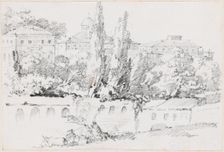 Walls of Rome with Santa Maria del Popolo in the Distance, 1744/1750. Creator: Joseph-Marie Vien the Elder