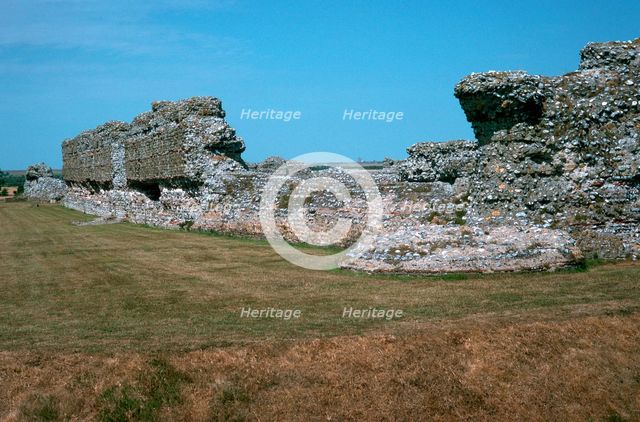 Walls of the Roman port of Richborough, 1st century. Artist: Unknown