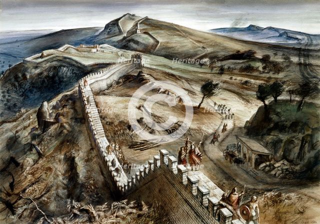 Walltown Crags, Hadrian's Wall, c2nd century, (c1960s). Artist: Alan Ernest Sorrell.