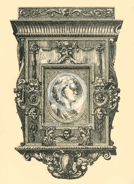 Walnut mirror frame, early-mid 19th century, (1881).  Creator: Frederick Albert Slocombe.