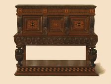 Walnut and oak standing buffet, 1904. Artist: Shirley Slocombe