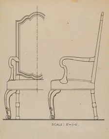 Walnut Armchair, c. 1936. Creator: Simon Weiss