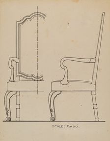 Walnut Armchair, c. 1936. Creator: Simon Weiss