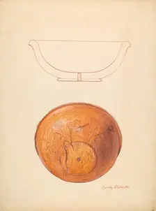 Walnut Burl Bowl, c. 1936. Creator: Beverly Chichester