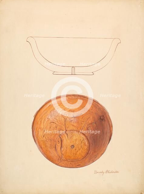 Walnut Burl Bowl, c. 1936. Creator: Beverly Chichester.