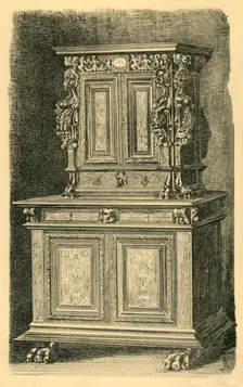 Walnut cabinet, mid 16th century?, (1881). Creator: J Randall