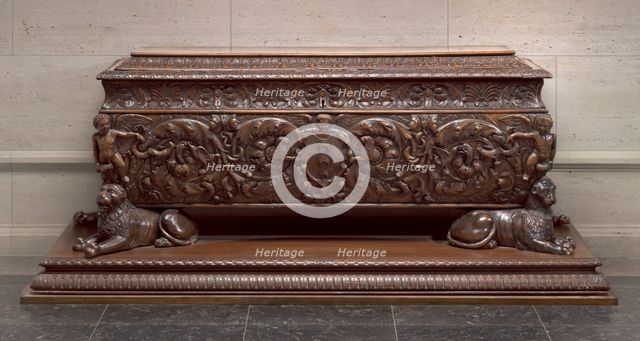 Walnut Cassone made for Strozzi Family, first half 16th century. Creator: Unknown.