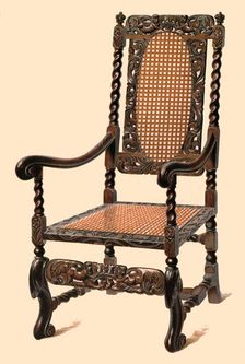 Walnut chair, 1905. Artist: Shirley Slocombe