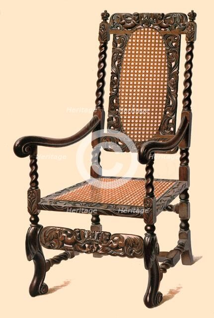 Walnut chair, 1905. Artist: Shirley Slocombe.