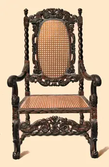 Walnut chair, 1905. Artist: Shirley Slocombe