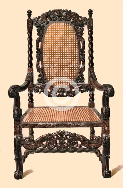 Walnut chair, 1905. Artist: Shirley Slocombe.