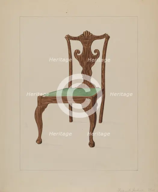 Walnut Chair, 1935/1942. Creator: Frederick Jackson.