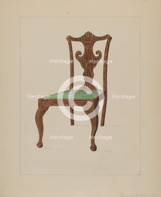 Walnut Chair, 1935/1942. Creator: Frederick Jackson.