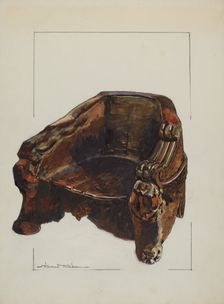 Walnut Chair, c. 1937. Creator: Florence Truelson