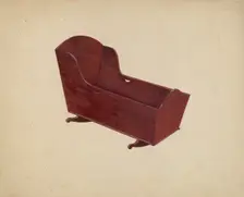 Walnut Cradle, 1937. Creator: Edward A Darby