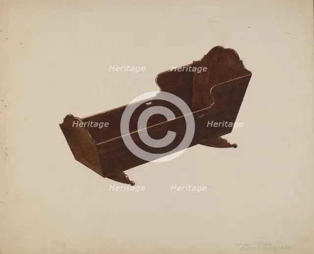 Walnut Crib, 1935/1942. Creator: Edward A Darby.