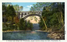 Walnut Lane Bridge over Wissahickon Creek, Philadelphia, Pennsylvania, USA, 1914
