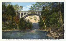 Walnut Lane Bridge over Wissahickon Creek, Philadelphia, Pennsylvania, USA, 1914