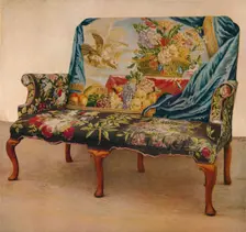 Walnut Settee with Soho Tapestry, c1730 (1929)